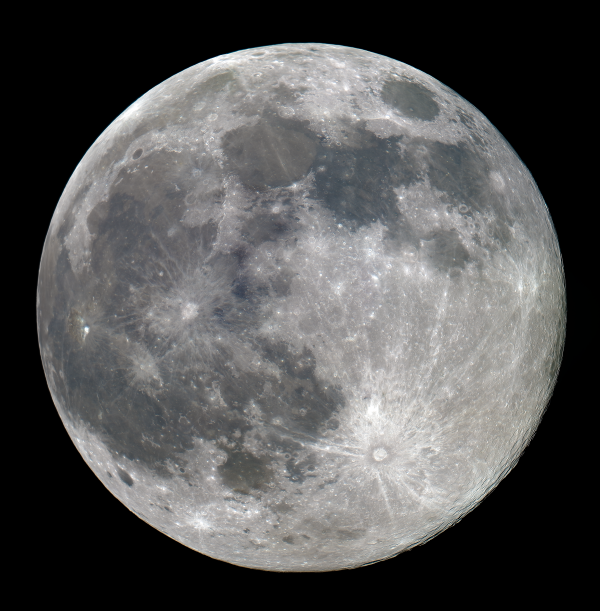 Moon, February 9, 2020. 99.8% illuminated. Mosaic of 8 images. - Astrophotography