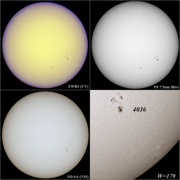 Sun 22.03.25 through various filters - Astrophotography