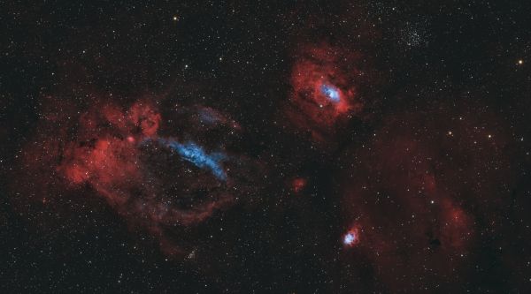 SH2-157, NGC7635 Lobster Claw and Bubble - Astrophotography