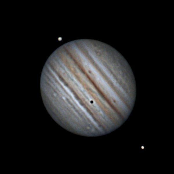 Jupiter, Ganymede, Io, Europa (if you can spot it on the disk), and its shadow. July 29, 2021. 1:44. - Astrophotography