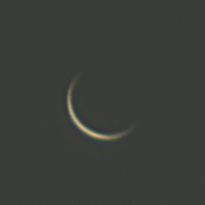 Venus in the evening of 20.03.2025 in a phase of about 1% - Astrophotography