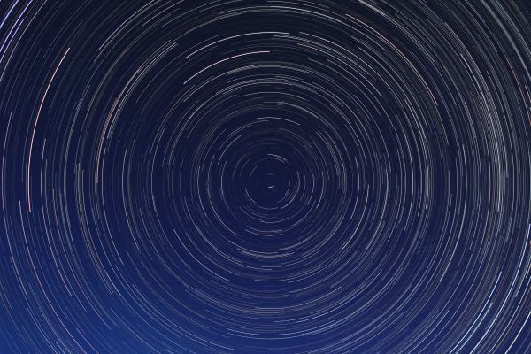 Star trails in the region of the north celestial pole - Astrophotography