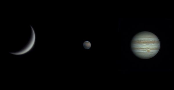 Planets in the evening of February 24 in the Sky-watcher Mak127 telescope - Astrophotography