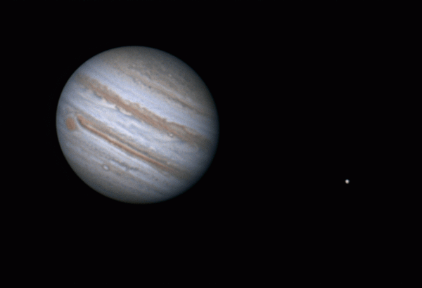 Animation of Jupiter and Europa 10.09.2023 01:27-01:44 MSK - Astrophotography