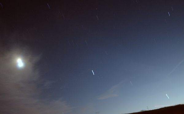 trail star, planets & moon - Astrophotography