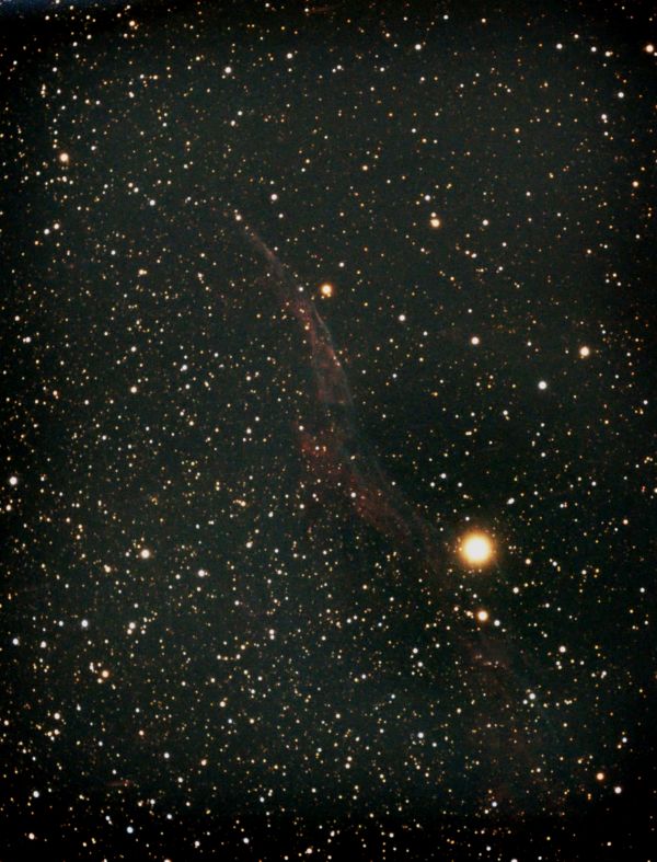 Star 52 Cygni and a portion of the Witch's Broom Nebula NGC 6960 - Astrophotography