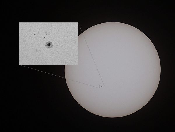 Sunspot AR 2765 on the Sun - Astrophotography