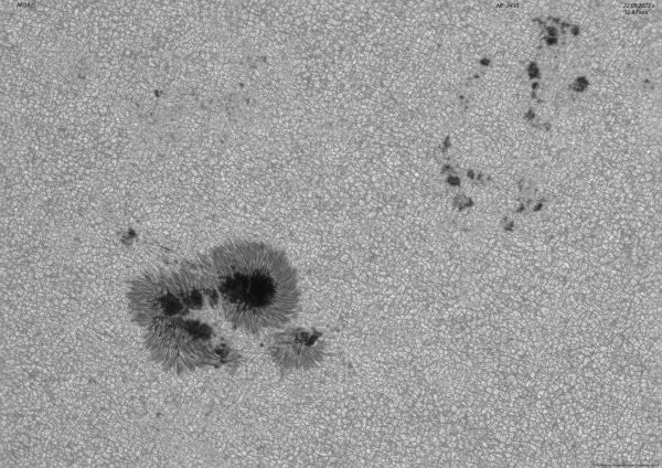 Sunspot groups No. 3435 and No. 3438 on September 22, 2023 - Astrophotography