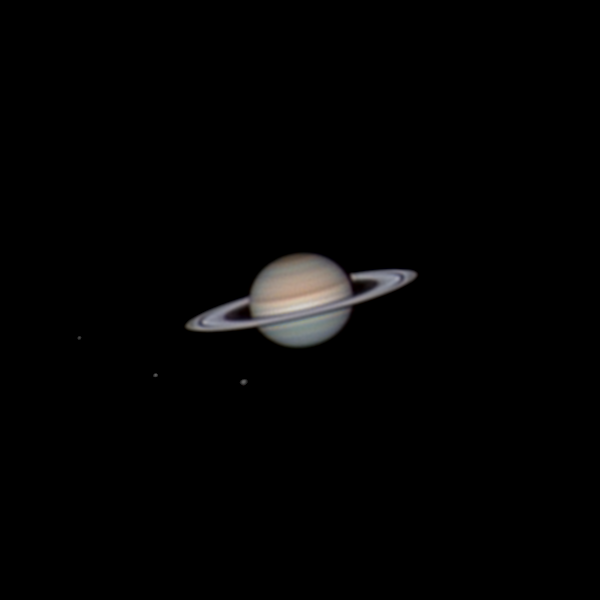 Saturn with its moons - Astrophotography