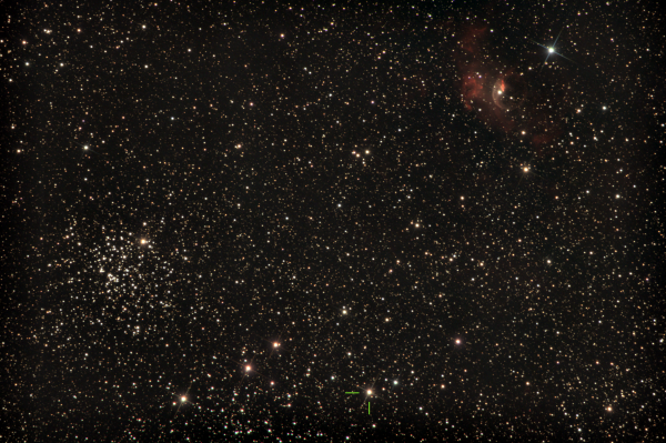 New star in Cassiopeia: N Cas 2021 & M52 & NGC 7635 - the Bubble Nebula. - Astrophotography