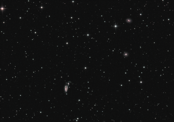 NGC 5395 Heron galaxy in CVn LRGB - Astrophotography