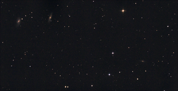 A trio of galaxies: NGC 3628, M 65, and M 66. M 66 in the constellation Leo. April 10, 2021. - Astrophotography