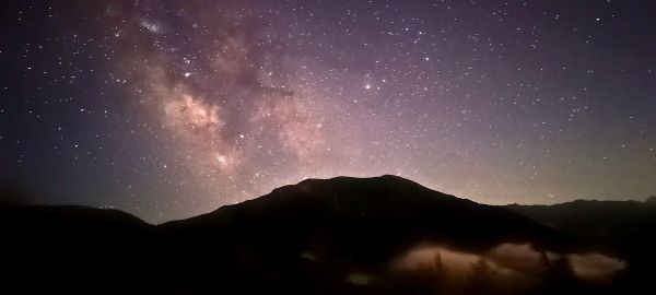Milky Way with Mountain Clouds (Processed Photo) - Astrophotography