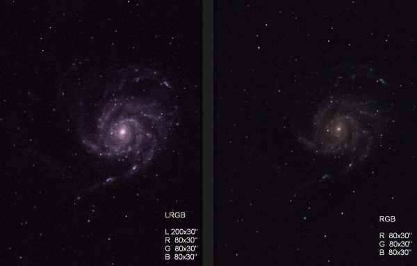 M 101 (LRGB and RGB) - Astrophotography