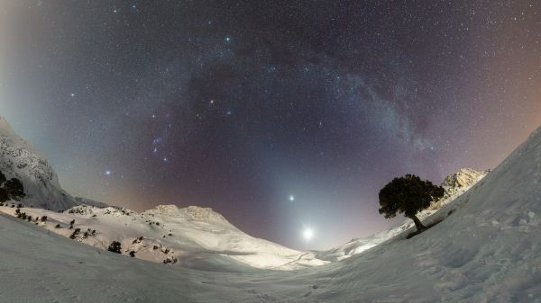 Zodiacal Light and the Young Moon - Astrophotography