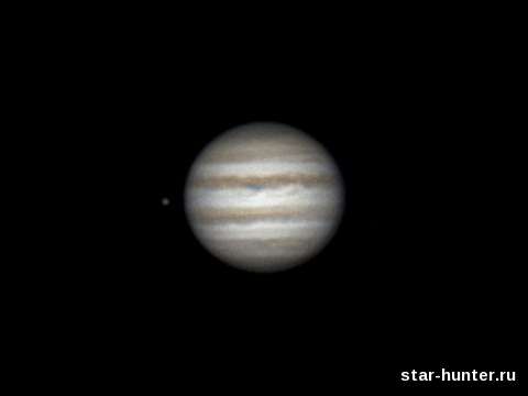 Jupiter and Ganymede, 22 january 2015, 23:45-23:56 - Astrophotography