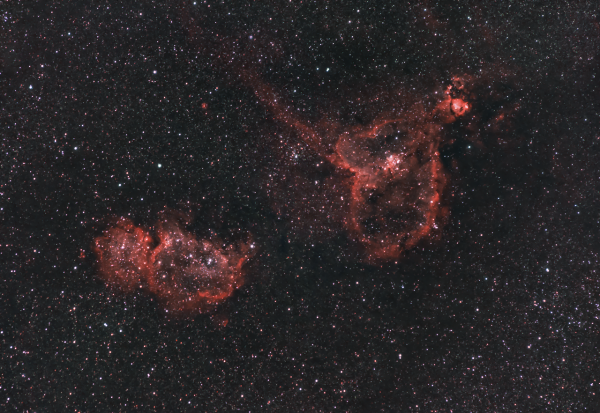 The Heart and Soul Nebulae in Cassiopeia - Astrophotography