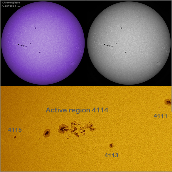Calcium Sun + active region 4114 from 15.06.25 - Astrophotography