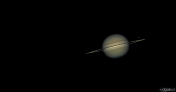 Saturn, Rhea, Tethys and Dione - Astrophotography