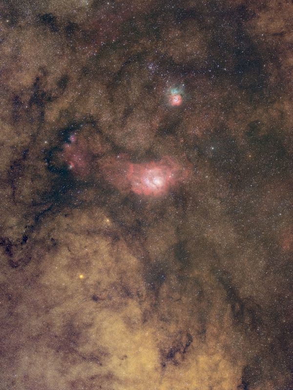 M8 and M20 against the star fields in Sagittarius - Astrophotography
