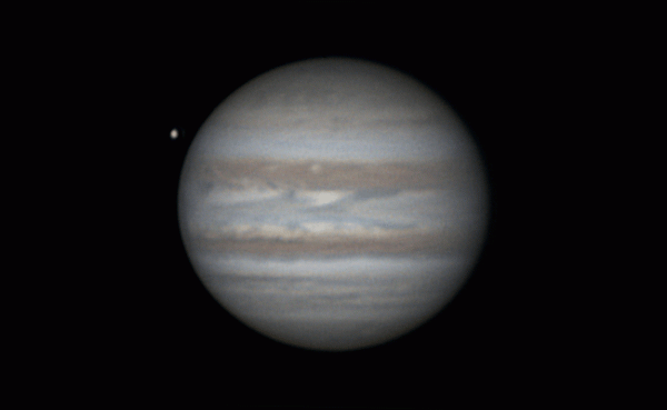 Jupiter + moon Io, rotation - Astrophotography