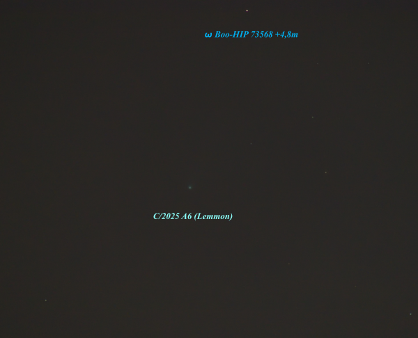 C/2025 A6 (Lemmon), +3.5m. Moscow 23.10.25, 18:40 - Astrophotography