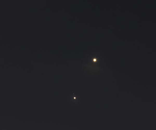 Venus and Jupiter in a single frame (March 2, 2023). - Astrophotography