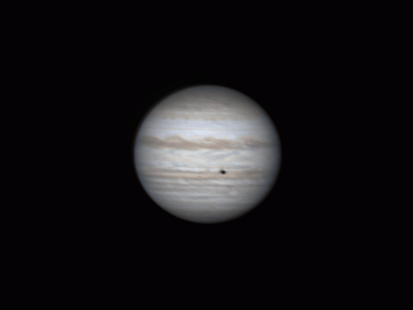 Time-lapse. Jupiter, Io, Io's shadow, and Ganymede on September 10, 2022. - Astrophotography