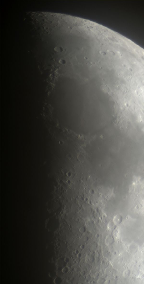 Moon through the haze of clouds - Astrophotography