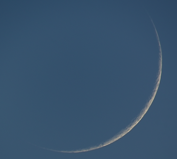 Waxing crescent moon on the first evening of AstroFest 2021. - Astrophotography