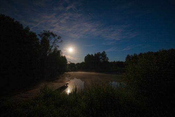 On the pond in the village of Burkovo - Astrophotography