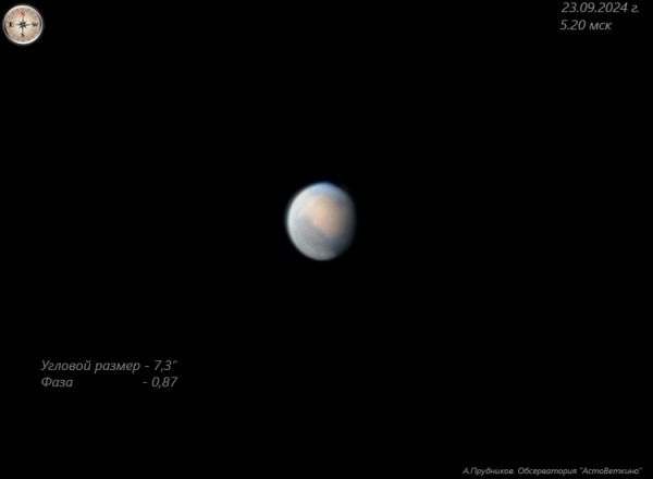 Mars on September 23, 2024. - Astrophotography