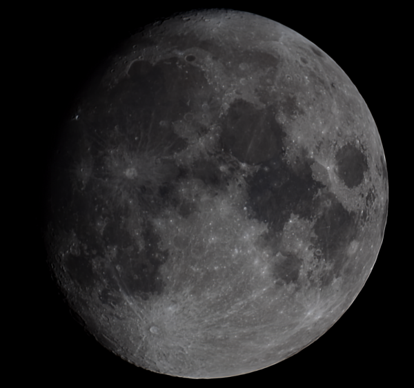 View of the Moon at a phase of +94.2% from October 7, 2022. - Astrophotography