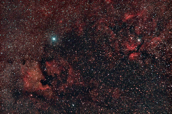 Emission nebulae around the stars Deneb and Sadr - Astrophotography