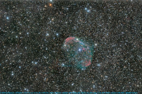 C/2020 Q1 Borisov near the Crescent Nebula NGC 6888 - Astrophotography