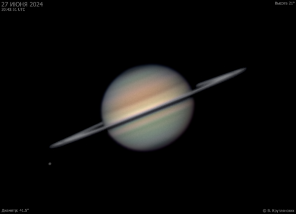 Saturn and Rhea. - Astrophotography