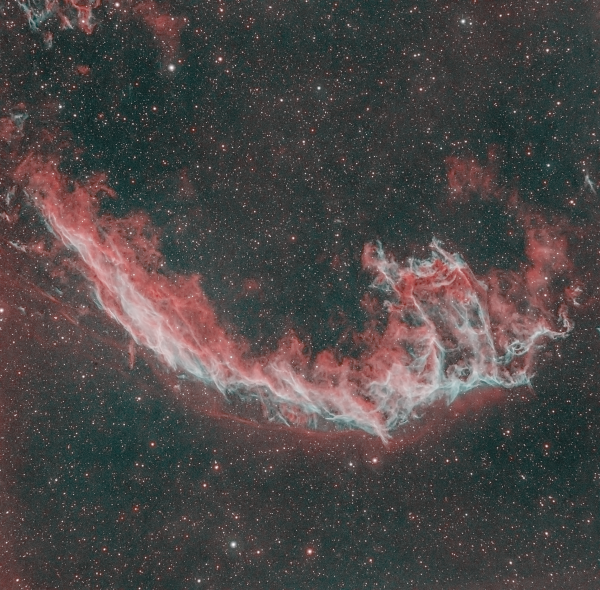 Veil Nebula fragment, bicolor (Ha+OIII) - Astrophotography