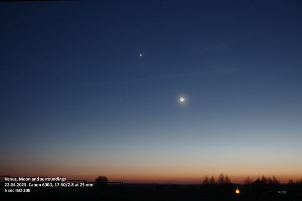 Moon and Venus, sunset - Astrophotography
