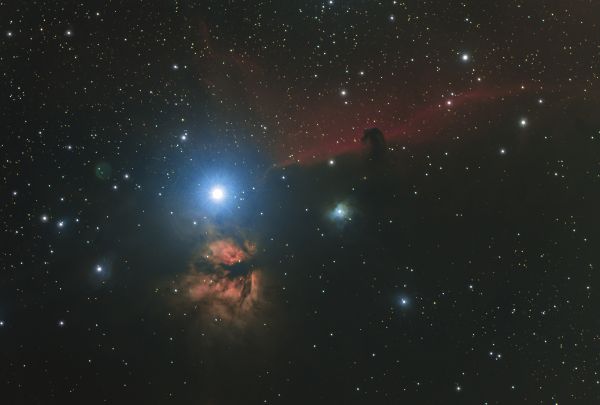 The Flame Nebula and the Horsehead Nebula in the constellation Orion - Astrophotography