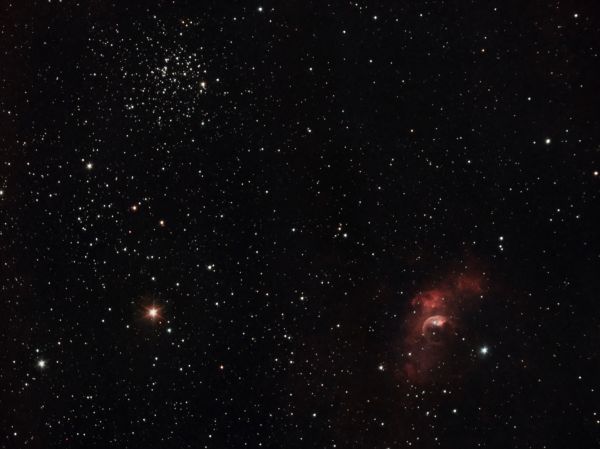 The Bubble Nebula and Nova Cassiopeiae 2021 - Astrophotography