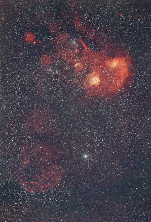 Flaming Star Nebula and Spaghetti Nebula - Astrophotography