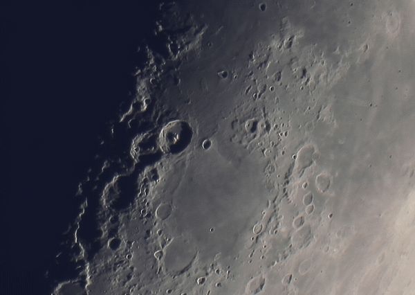 Theophilus, Cyrillus, and Catharina on the terminator - Astrophotography