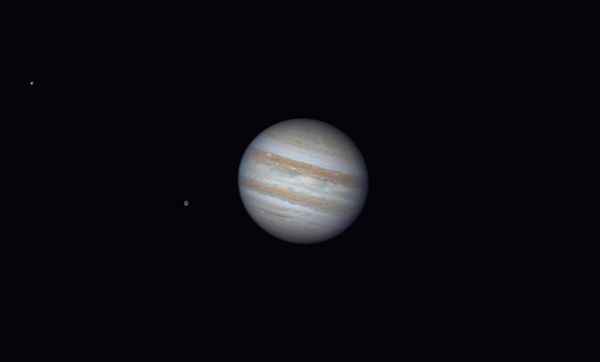 Jupiter, Ganymede and Europa 07.09.2034 01:13 MSK - Astrophotography