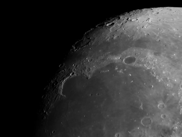 View of the northern part of the Moon: Plato. Mare Frigoris. Mare Imbrium. Sinus Iridum (20.07.21) - Astrophotography