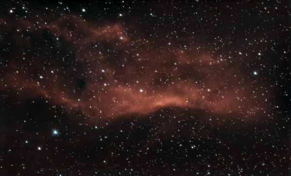 California Nebula NGC 1499 in the constellation Perseus. From November 17-18, 2023. - Astrophotography