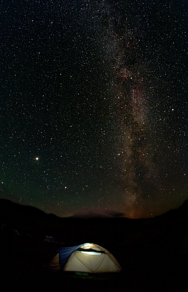 Starry Night over Mount Elbrus - Astrophotography