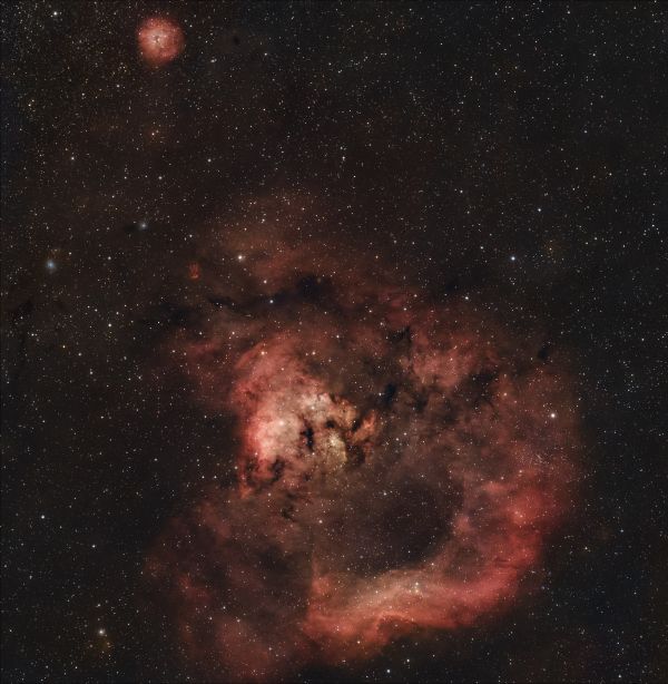 NGC 7822 - The Cave nebula, Sh 2-170 - The Little Rosette nebula - Astrophotography