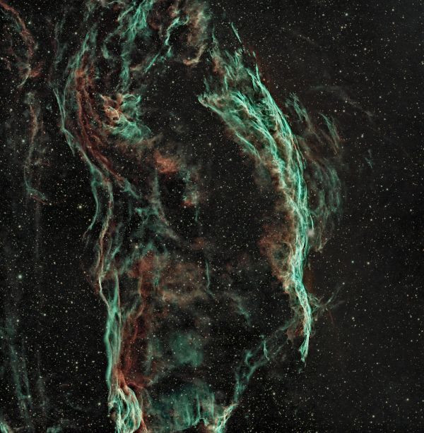 NGC6960 - Western Veil Nebula, RASA 8", 3 hrs - Astrophotography