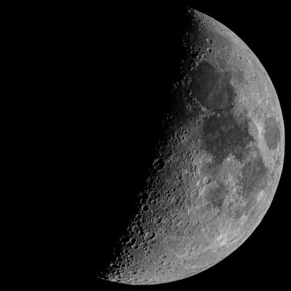 The Moon in its first quarter phase. - Astrophotography