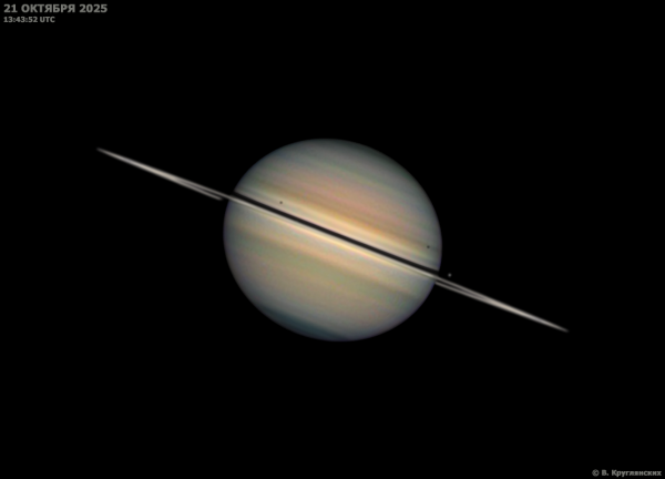 Saturn and Dione. - Astrophotography